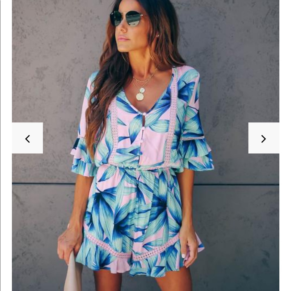 Mercier Palm Print Romper